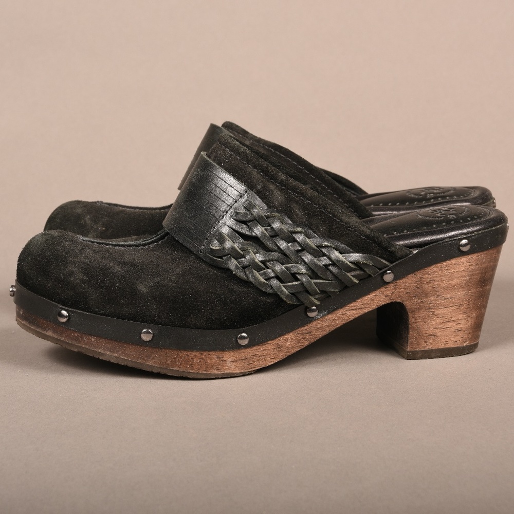 JOHNSTON & MURPHY Womens Leather Braided Clogs - Picture 3 of 10